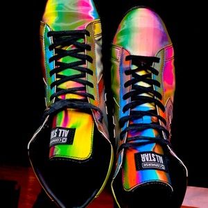 Converse “Pro Leather” holographic sneaker. Worn only a few times. Size 11